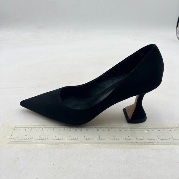 YDN Black Pointed Toe Slip on Pumps Special High Heel Shoe for Party Prom Dress - Picture 2 of 8